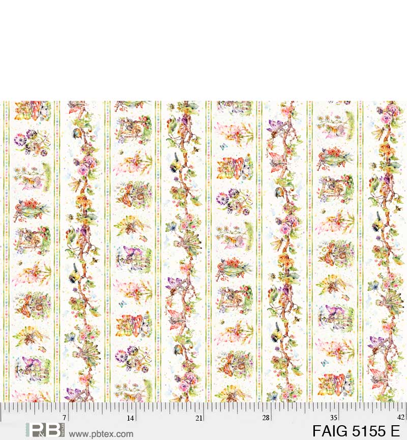 P&B Textiles - Fairy Garden - Mystical Border Stripe - 1/2 YARD CUT