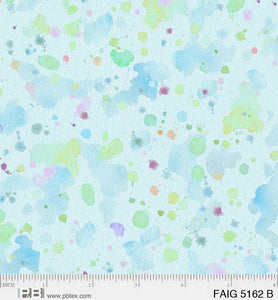 P&B Textiles - Fairy Garden - Paint Splatter Blue - 1/2 YARD CUT