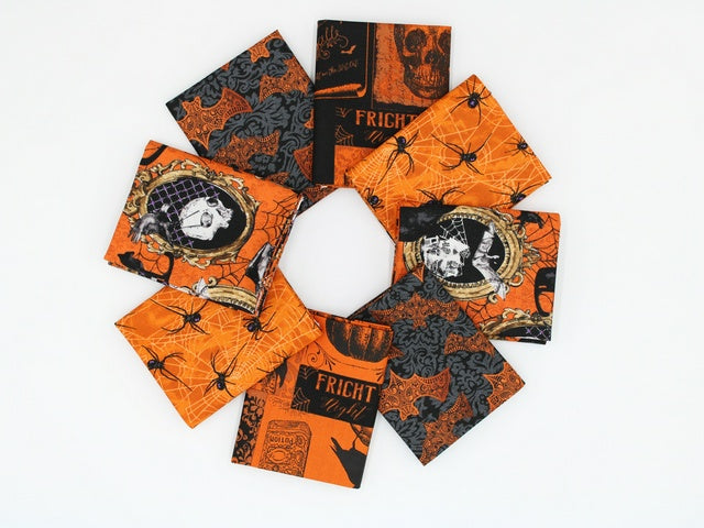 Andover Prints - Mystery Manor Orange Colorway - FQ BUNDLE