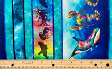 Load image into Gallery viewer, QT Fabrics - The Deep - Sea Creatures Decorative Stripe - 1/2 YARD CUT
