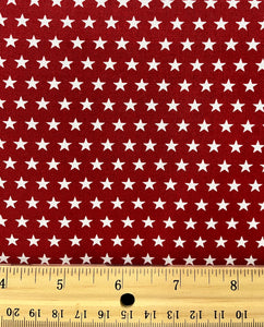 Wilmington Prints - Hearts Anthem - Red Stars All Over - 1/2 YARD CUT