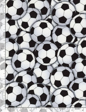Load image into Gallery viewer, Timeless Treasures - Cheer Squad - Packed Soccer Balls - 1/2 YARD CUT
