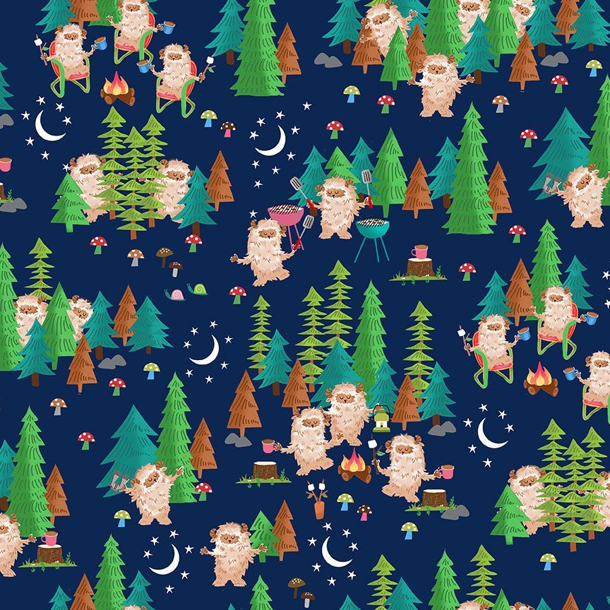 Timeless Treasures - Under the Stars - Camping Under the Stars - 1/2 YARD CUT