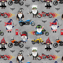 Load image into Gallery viewer, Timeless Treasures - Bad to the Gnome - Biker Gnomes - 1/2 YARD CUT
