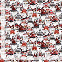 Load image into Gallery viewer, Timeless Treasures - Packed Nordic Gnomes &amp; Snowman - 1/2 YARD CUT

