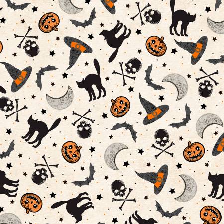 P&B Textiles - Happy Haunting - Spooky Toss - 1/2 YARD CUT