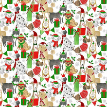 Load image into Gallery viewer, Timeless Treasures - Happy Howlidays - Holiday Dogs with Presents - 1/2 YARD CUT
