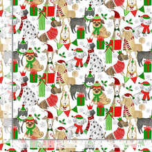 Load image into Gallery viewer, Timeless Treasures - Happy Howlidays - Holiday Dogs with Presents - 1/2 YARD CUT
