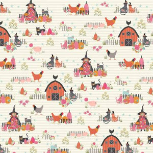 Poppie Cotton - Kitty Loves Candy - The Good Witch White - 1/2 YARD CUT