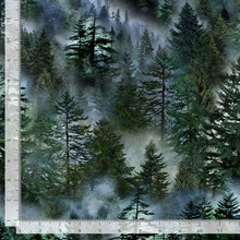 Load image into Gallery viewer, Timeless Treasures - Misty Mountain Evergreen Forest - 1/2 YARD CUT
