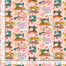 Load image into Gallery viewer, Timeless Treasures - Sew Beautiful - Floral Sewing Machines - 1/2 YARD CUT
