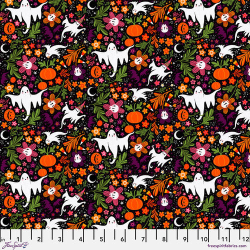 Freespirit - Ghostly Greetings - Spooktacular - 1/2 YARD CUT