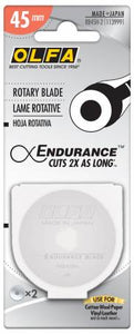 Olfa Endurance 45mm Rotary Blade Replacement 2 pack