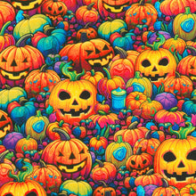 Load image into Gallery viewer, Robert Kaufman - Bright Frights - Jack-O-Lanterns Pumpkin - 1/2 YARD CUT
