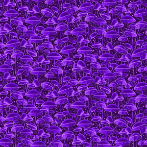 Timeless Treasures - Electric Ocean - Bioluminescente Mushrooms Purple - 1/2 YARD CUT