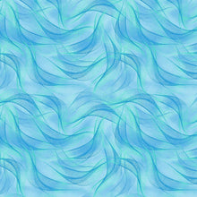 Load image into Gallery viewer, Timeless Treasures - Electric Ocean - Abstract Dotty Waves Aqua - 1/2 YARD CUT
