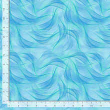 Load image into Gallery viewer, Timeless Treasures - Electric Ocean - Abstract Dotty Waves Aqua - 1/2 YARD CUT
