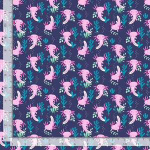 Dear Stella - Make Waves - Axolotis - 1/2 YARD CUT