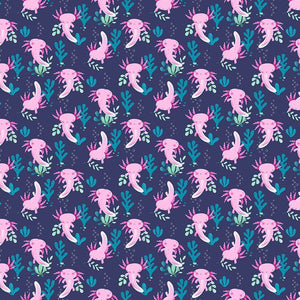 Dear Stella - Make Waves - Axolotis - 1/2 YARD CUT