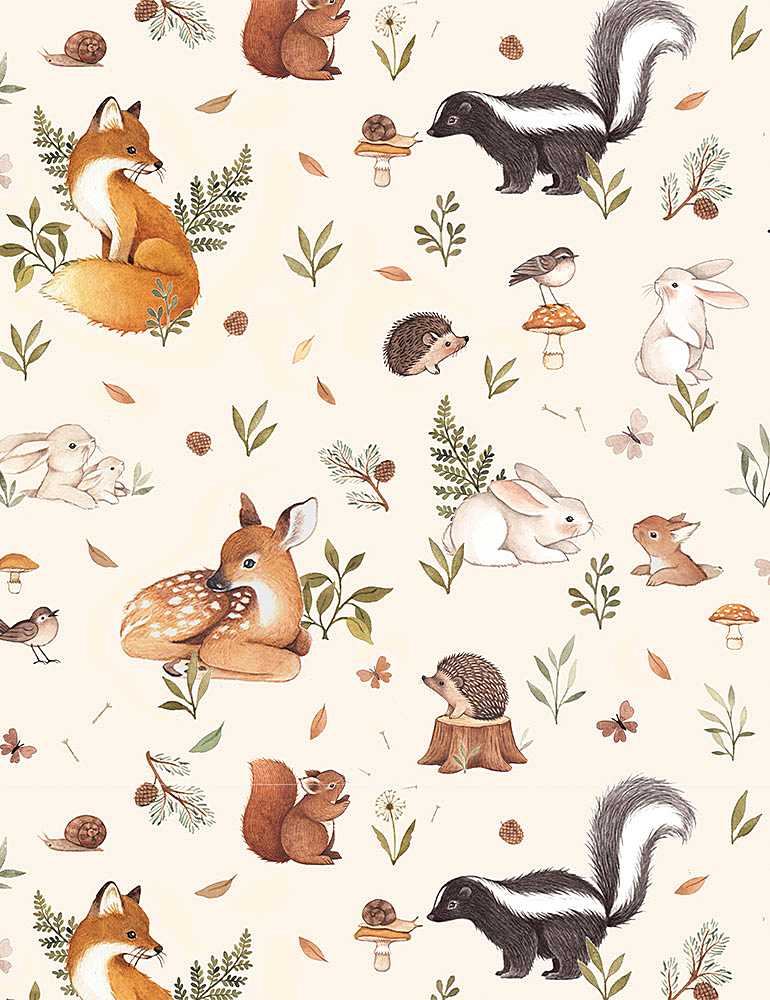 Dear Stella - Little Fawn & Friends - Friends - 1/2 YARD CUT