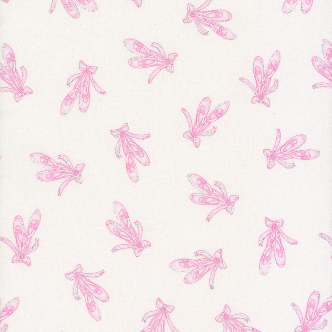 Timeless Treasures - Tossed Pink Ballet Slippers - 1/2 YARD CUT