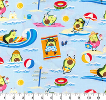 Load image into Gallery viewer, Fabric Traditions - Avocados at the Beach - 1/2 YARD CUT
