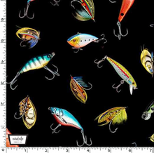 Load image into Gallery viewer, Michael Miller - Girls Gone Fishing - Bait &amp; Tackle - 1/2 YARD CUT
