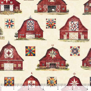 QT Fabrics - Heartland - Barns Cream - 1/2 YARD CUT