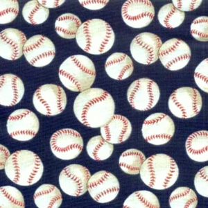 Alexander Henry Fabrics - Baseballs on Navy - 1/2 YARD CUT