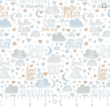 Load image into Gallery viewer, Camelot - Twinkle Twinkle Little Star - Love You So Blue - 1/2 YARD CUT
