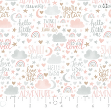 Load image into Gallery viewer, Camelot - Twinkle Twinkle Little Star - Love You So Blush - 1/2 YARD CUT
