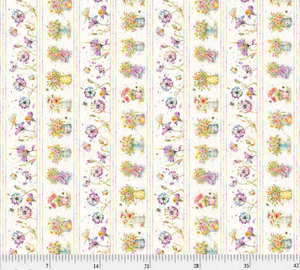 P&B Textiles - Boots and Blooms - Wide Stripe - 1/2 YARD CUT