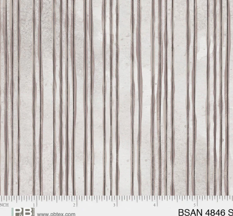 P&B Textiles - Small Stripe Gray - 1/2 YARD CUT