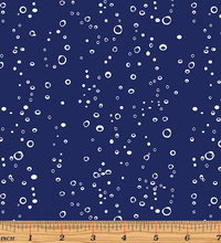 Load image into Gallery viewer, Benartex - Mystical Mermaids - Water Bubbles Navy - 1/2 YARD CUT
