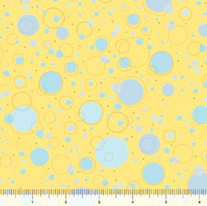 QT Fabrics - Darling Duckies - Bubbles Yellow - 1/2 YARD CUT