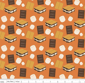 Riley Blake - Camp S'mores - Toss Orange - 1/2 YARD CUT