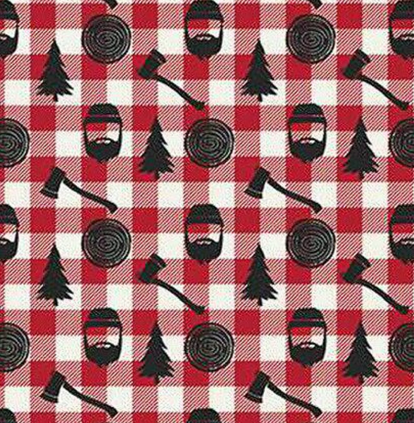 Riley Blake - Woodsman - Lumberjack Plaid Red - 1/2 YARD CUT