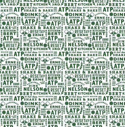 Riley Blake - Pickleball - Text White - 1/2 YARD CUT