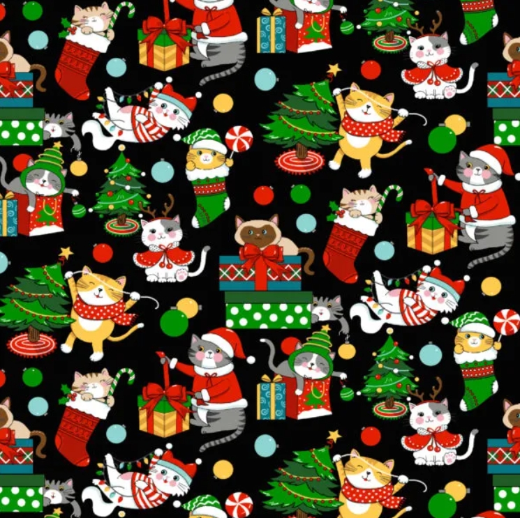 Freckle & Lollie - Yule Cool - Catnip Christmas - 1/2 YARD CUT