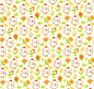 Fabric Traditions - Farm Babies Chickens - 1/2 YARD CUT