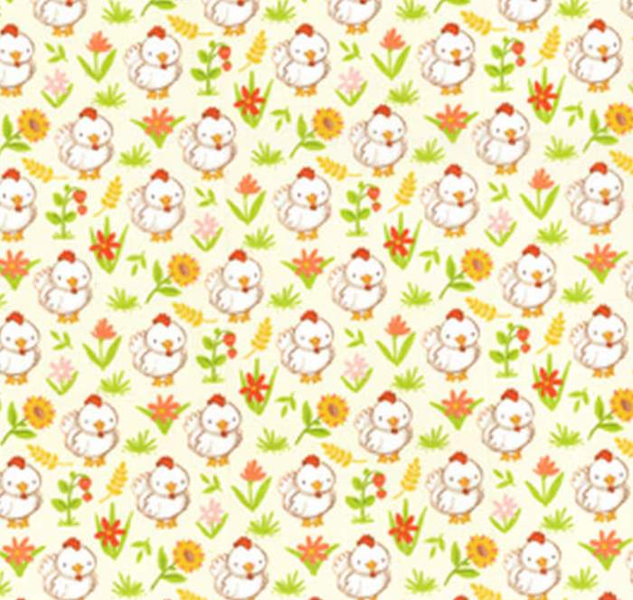 Fabric Traditions - Farm Babies Chickens - 1/2 YARD CUT