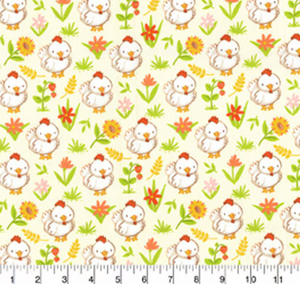 Fabric Traditions - Farm Babies Chickens - 1/2 YARD CUT