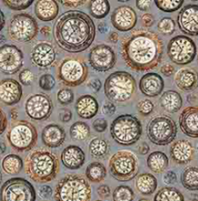 Load image into Gallery viewer, QT Fabrics - Like Clockwork - Clocks - 1/2 YARD CUT
