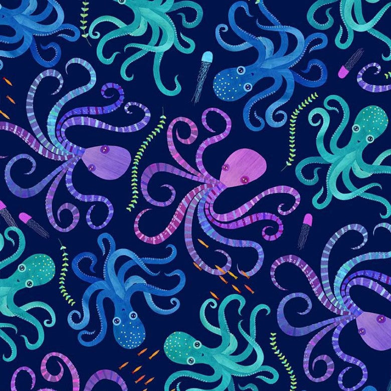 Michael Miller - Eight Twisted Tentacles - 1/2 YARD CUT