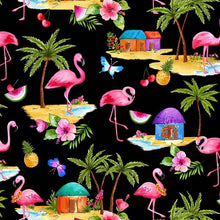 Load image into Gallery viewer, Michael Miller - Greetings From - Pink Flamingos - 1/2 YARD CUT
