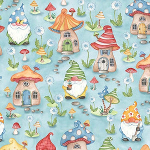 Michael Miller - Better Gnomes & Gardens - Gnome Sweet Gnome - 1/2 YARD CUT