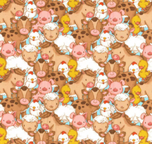 Load image into Gallery viewer, Fabric Traditions - Farm Babies Packed - 1/2 YARD CUT
