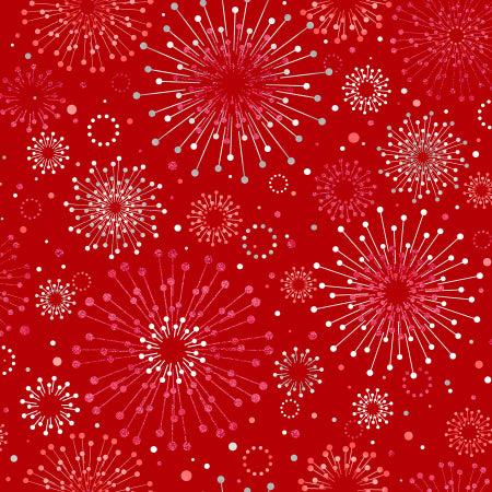 RJR - Holiday Twinkle 2 - Sparklers Cranberry - 1/2 YARD CUT