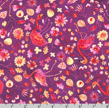 Load image into Gallery viewer, Robert Kaufman - Flora &amp; Fun - Flamingo Aubergine - 1/2 YARD CUT
