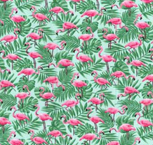 Load image into Gallery viewer, Fabric Traditions - Flamingos in Palm Leaves - 1/2 YARD CUT

